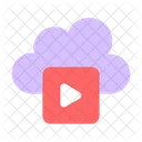 Nube Video Jugar Icono