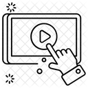 Interface De Usuario Streaming De Video Gesto De Toque Ícone