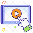 Interface De Usuario Streaming De Video Gesto De Toque Ícone