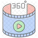 Panoramic Video Lineal Color Icon Ícone