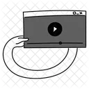 Black Monochrome Video Player Illustration Video Playback Multimedia Player Icon