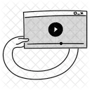 Half Tone Video Player Illustration Video Playback Multimedia Player Icon