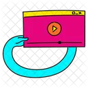 Vibrant Video Player Illustration Video Playback Multimedia Player Icon