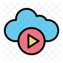 Video Player Play Button Cloud Storage Icon
