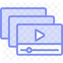 Video Playlist Duotone Line Icon Icon