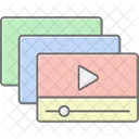 Video Playlist Lineal Color Icon Icon