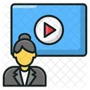 Video Presentation Education Presentation Online Streaming Icon