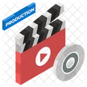 Video Production Clapperboard Slat Board Icon