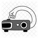 Black Monochrome Projector Illustration Video Projector Multimedia Projector アイコン