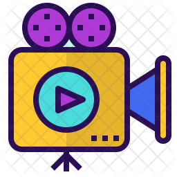 Video recorder Logo Icon - Download in Colored Outline Style