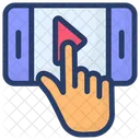 Tap Video Play Video Hand Gesture Icon