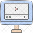 Video Streaming Lineal Color Icon Icon