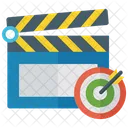 Video Target Clapperboard Cinema Concept Icon