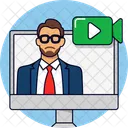 Video Tutorial Online Lesson Screen Recording Icon