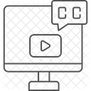 Video Untertitelung Thinline Symbol Symbol