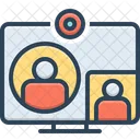 Videocall Computer Conference Icon