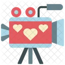 Videocamera Heart Transport Icon