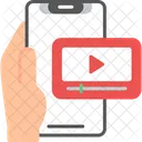 Videoplayer Hand Mit Telefon Videoplayer Symbol