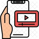 Videoplayer Hand Mit Telefon Videoplayer Symbol