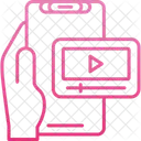 Videoplayer Hand Mit Telefon Videoplayer Symbol