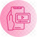 Videoplayer Hand Mit Telefon Videoplayer Symbol