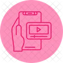 Videoplayer Hand Mit Telefon Videoplayer Symbol