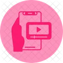 Videoplayer Hand Mit Telefon Videoplayer Symbol