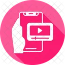 Videoplayer Hand Mit Telefon Videoplayer Symbol