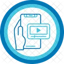 Videoplayer Hand Mit Telefon Videoplayer Symbol