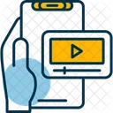 Videoplayer Hand Mit Telefon Videoplayer Symbol