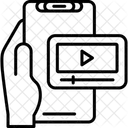 Videoplayer Hand Holding Phone Video Player Icon