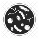 Vidro com microorganismos, bactérias  Ícone