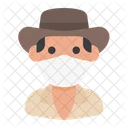 Hombre Avatar Mascara Medica Icono