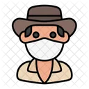 Hombre Avatar Mascara Medica Icono