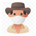 Hombre Avatar Mascara Medica Icono