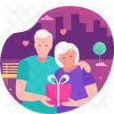 Amor De Pareja De Ancianos Pareja De Ancianos Sorpresa Icono