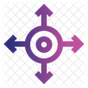 Vier Weg Richtung Symbol