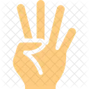 Vier Finger Handzeichen High Five Symbol