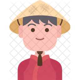 Vietnamese Man Icon - Download in Flat Style