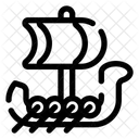 Viking Ship Boat Sailboat Icon