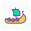 Viking Contour Ship Icon