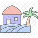 Village Landscape Lineal Color Icon Icon