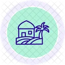 Village Landscape Color Circle Icon Icon