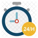 Service Complet Vingt Quatre Heures Horloge Icône