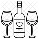 Vino Corazon Con Copa Amor San Valentin Icon