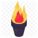 Vintage Torch Firelamp Flaming Torch Icon