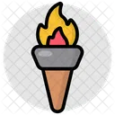 Vintage Torch Firelamp Flaming Torch Icon