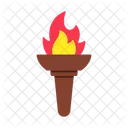 Vintage Torch Firelamp Flaming Torch Icon