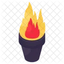 Vintage Torch Firelamp Flaming Torch Icon