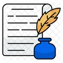 Vintage Writing Retro Writing Feather Writing Icon
